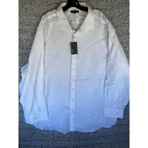 Murano Wardrobe Essentials Men’s White Button Down Shirt 4XB Big Man NWT